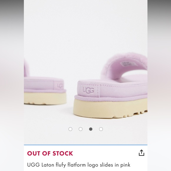 SOLD ON CROSSPOST UGG Laton Fluffy Flatform logo slides - Picture 4 of 14